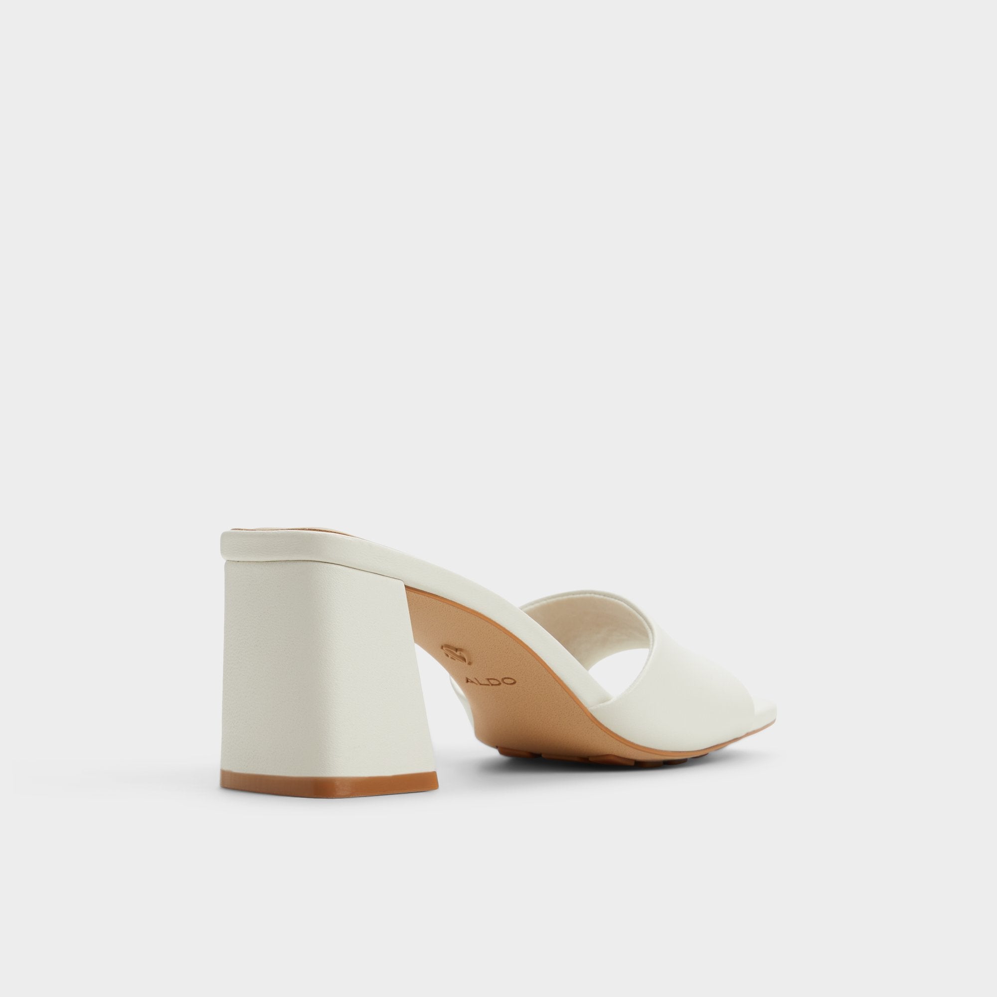 Aldo Tisha White Women's Heeled mules - Heeled mule, Block heel