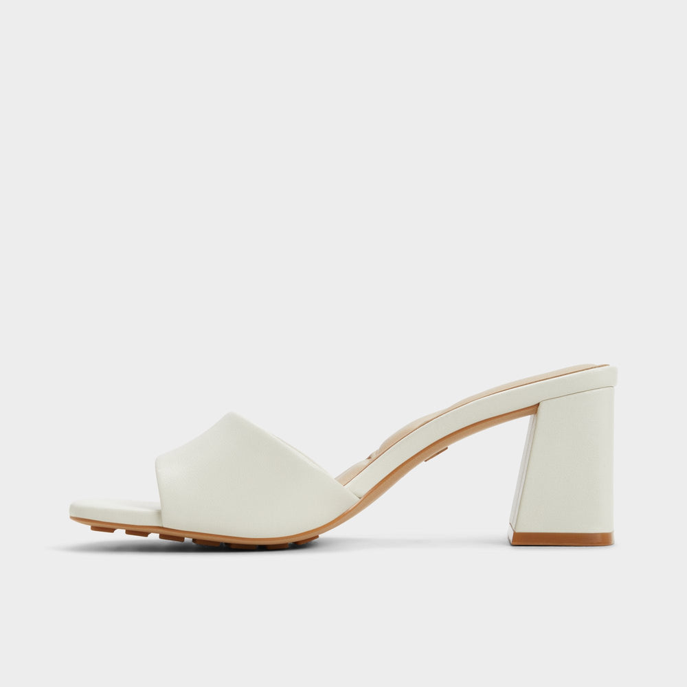 Aldo Tisha White Women's Heeled mules - Heeled mule, Block heel