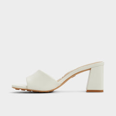 Aldo Tisha White Women's Heeled mules - Heeled mule, Block heel