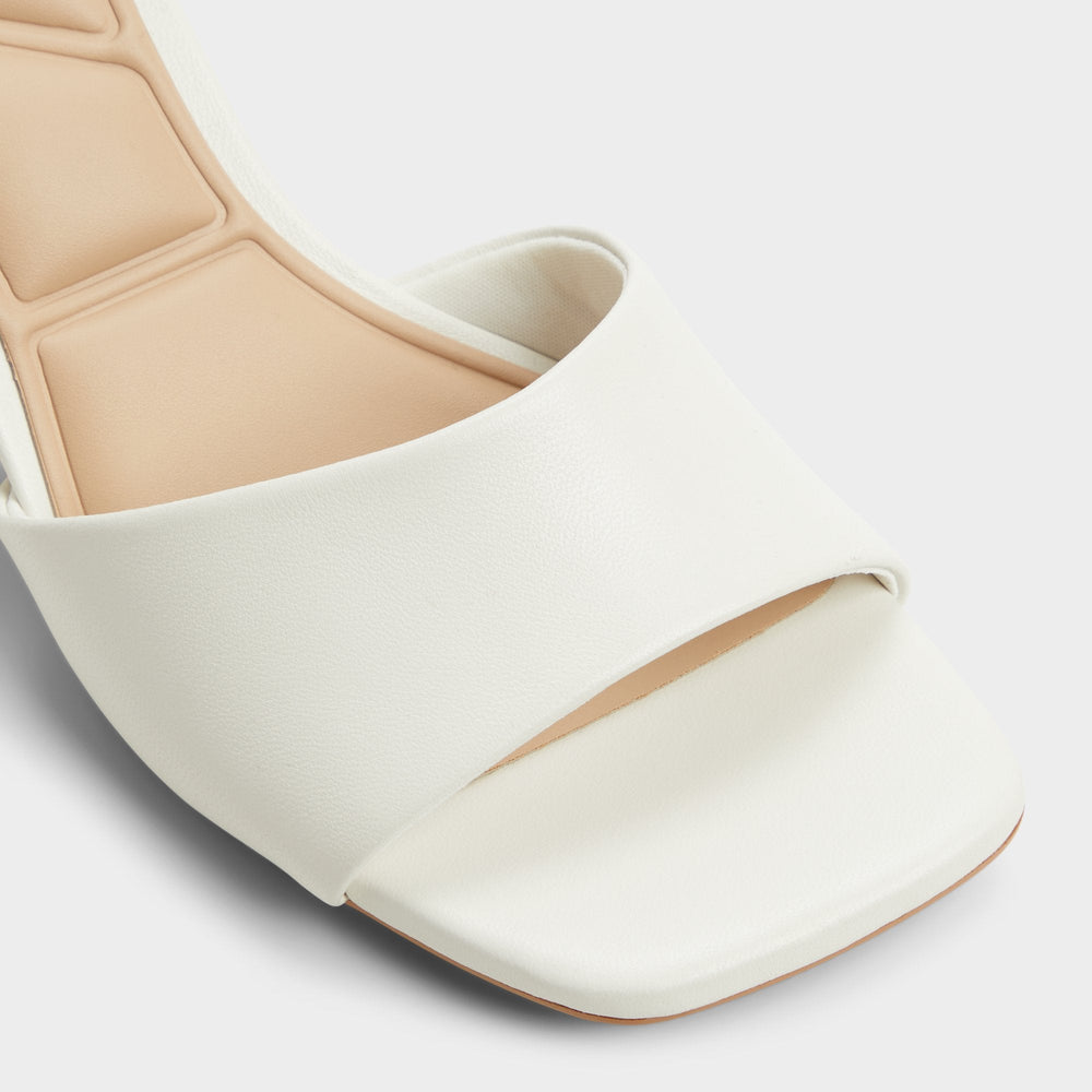 Aldo Tisha White Women's Heeled mules - Heeled mule, Block heel