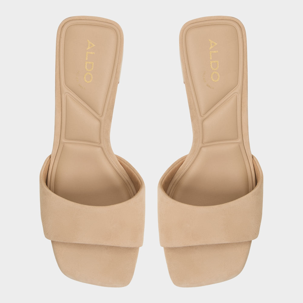 Aldo Tisha Beige Women's Heeled mules - Heeled mule, Block heel