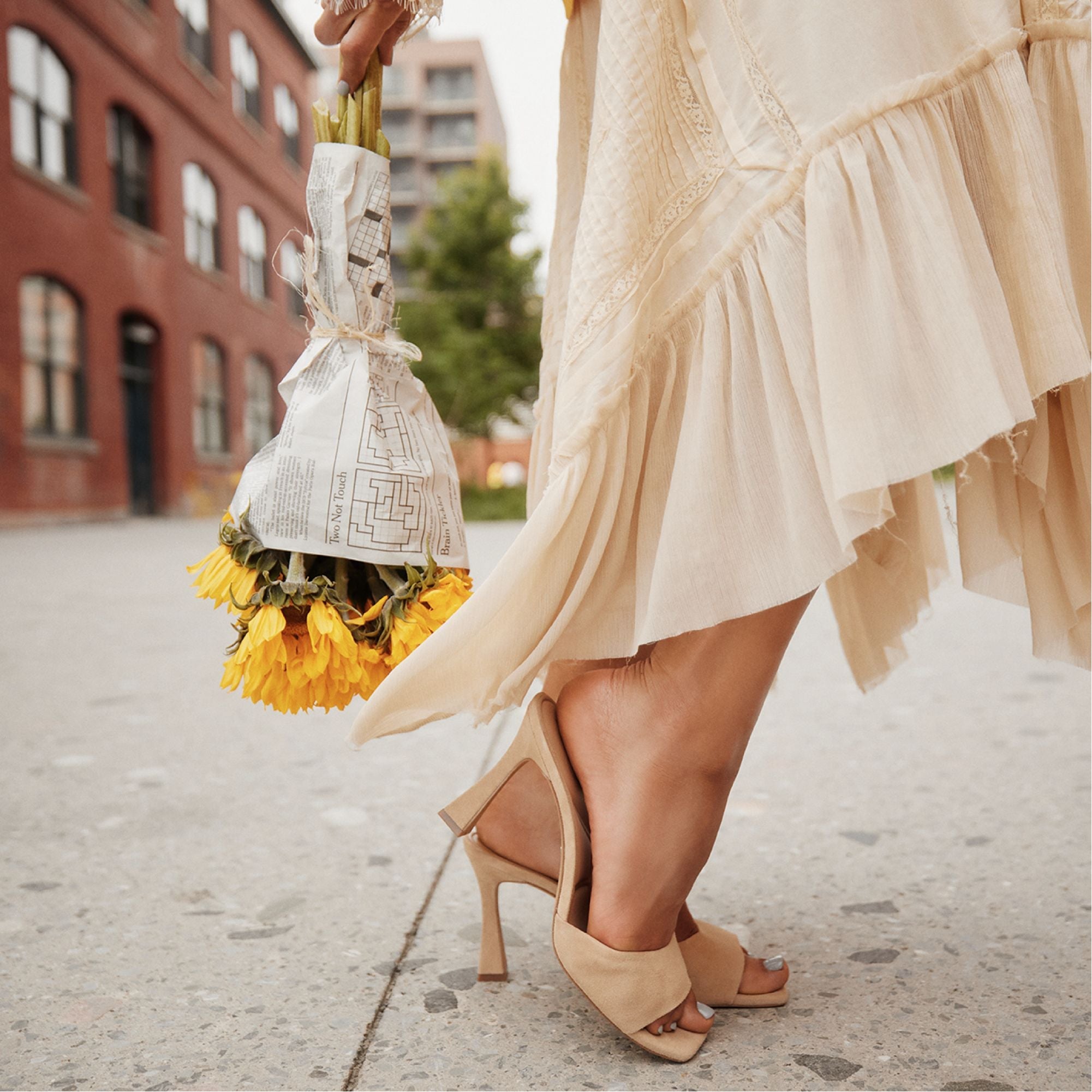 Aldo Jennifer in Medium Beige - Heeled mule, Stiletto heel