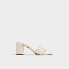 Aldo Beachdate White/Bone Women's Block heels - Heeled mule, Block heel