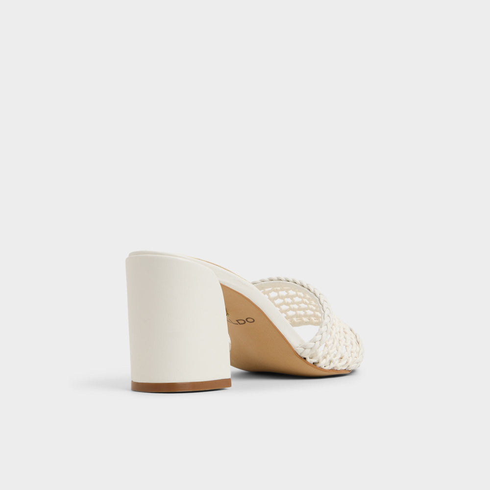 Aldo Beachdate White/Bone Women's Block heels - Heeled mule, Block heel