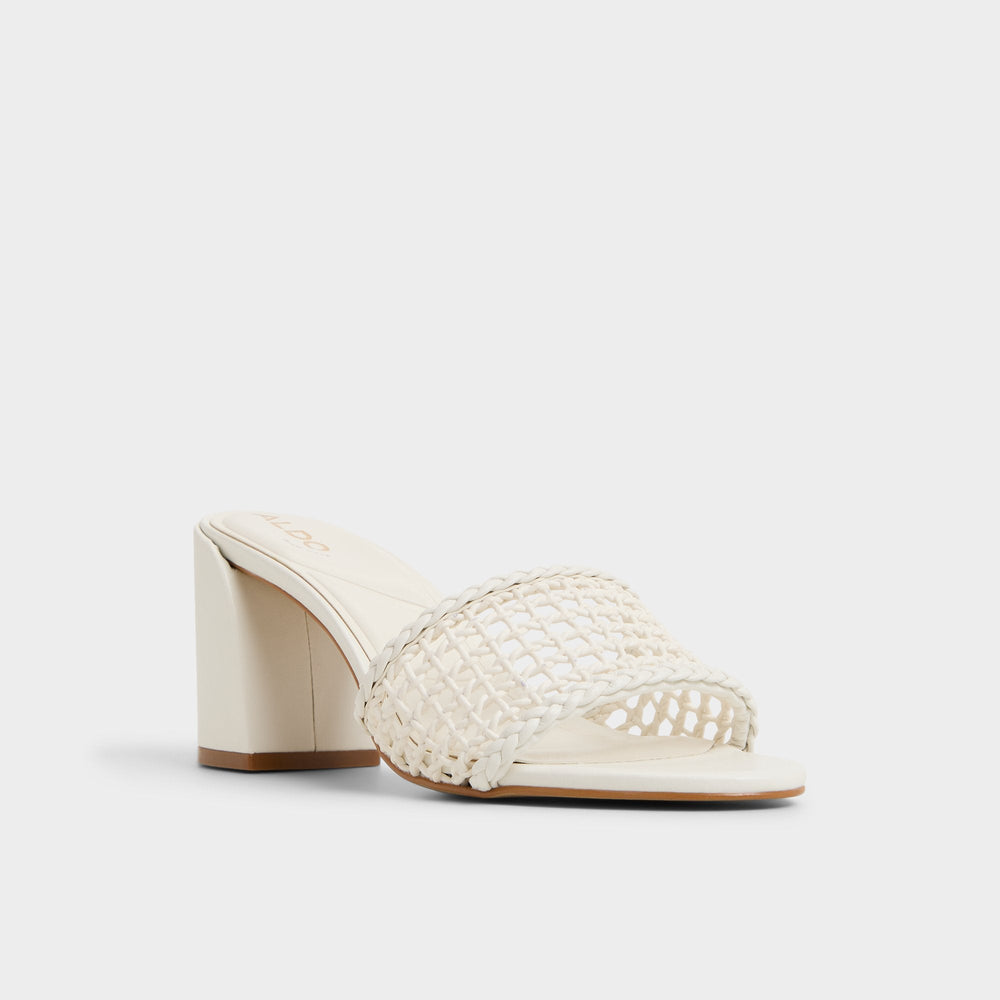 Aldo Beachdate White/Bone Women's Block heels - Heeled mule, Block heel