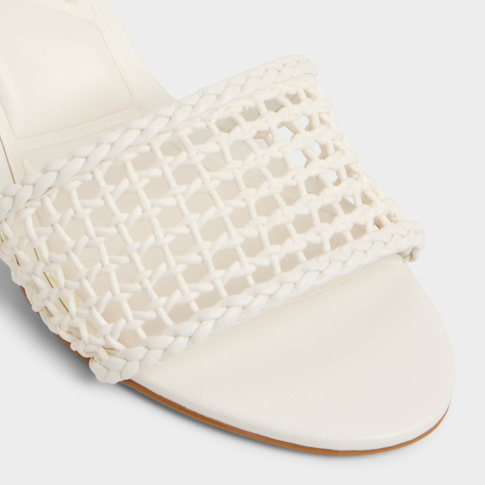 Aldo Beachdate White/Bone Women's Block heels - Heeled mule, Block heel