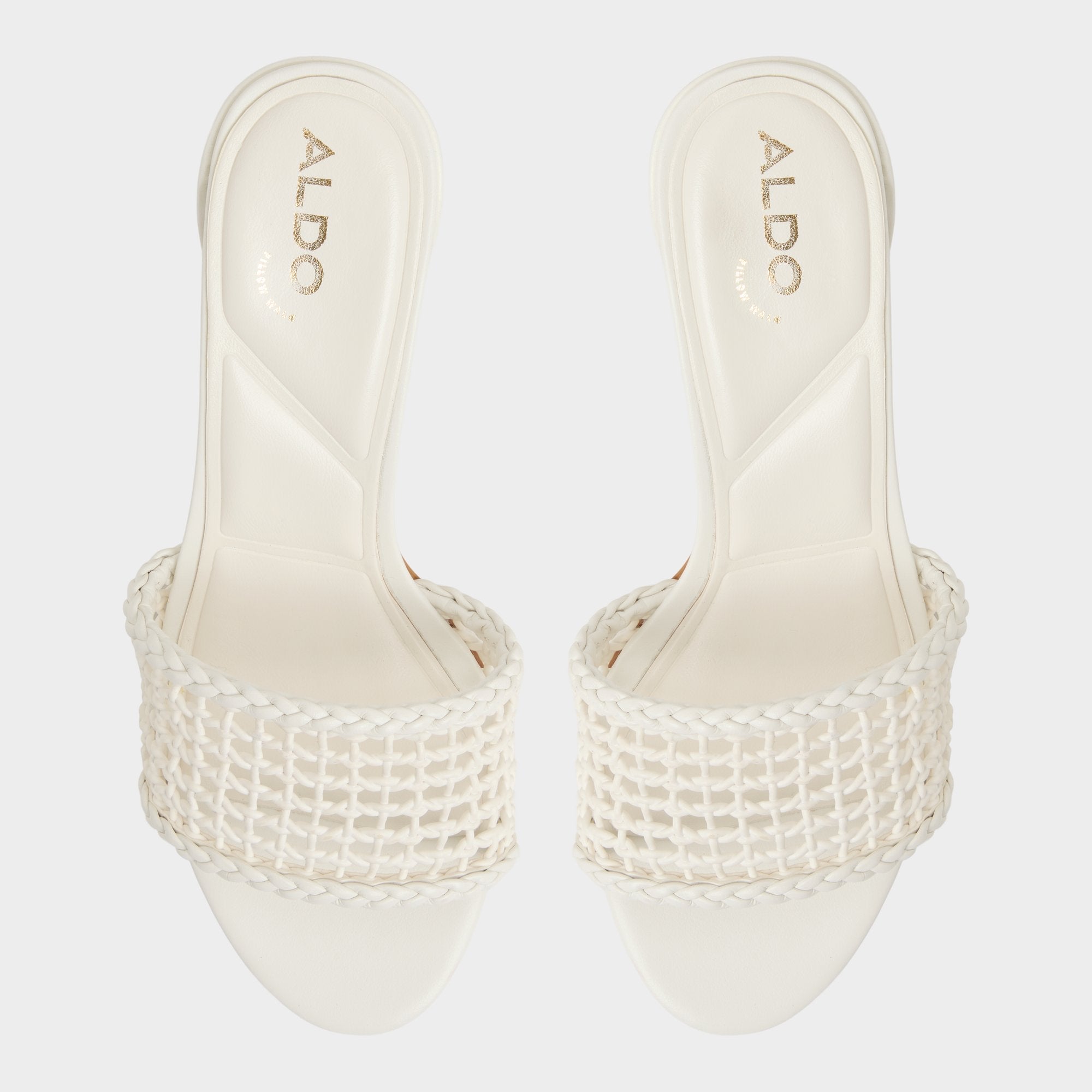 Aldo Beachdate White/Bone Women's Block heels - Heeled mule, Block heel