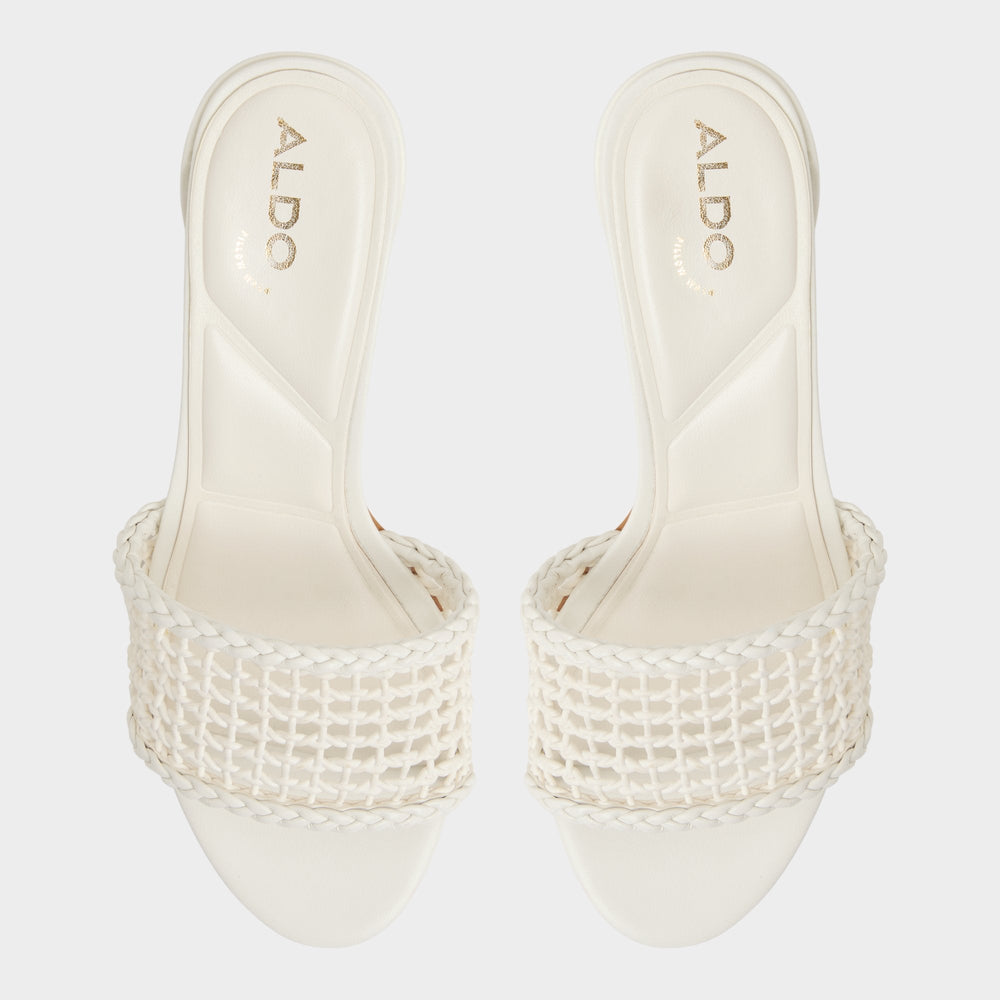 Aldo Beachdate White/Bone Women's Block heels - Heeled mule, Block heel