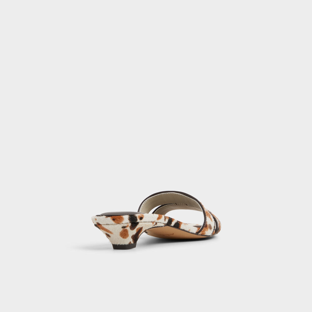 Aldo Scarletta White/Black Women's Heeled mules - Heeled mule, Kitten heel
