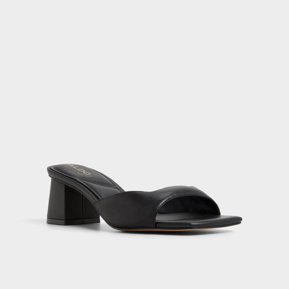 Aldo Aneky in Black - Heeled mule, Block heel
