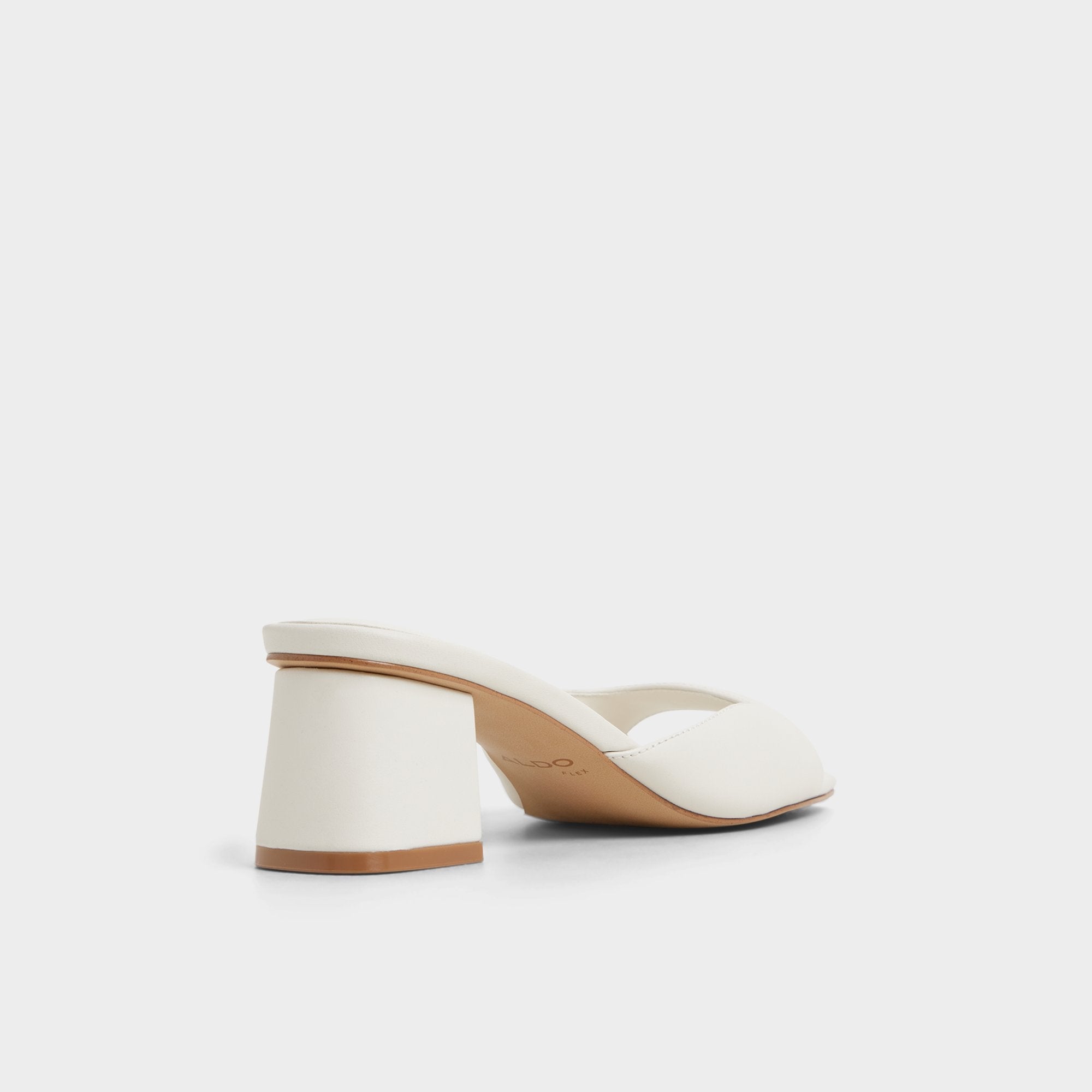 Aldo Aneky in White Bone - Heeled mule, Block heel