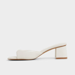 Aldo Aneky in White Bone - Heeled mule, Block heel