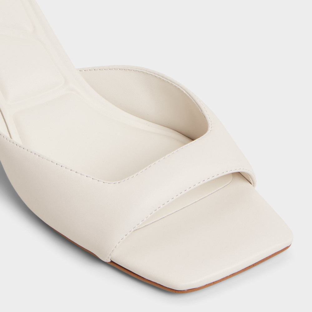 Aldo Aneky in White Bone - Heeled mule, Block heel