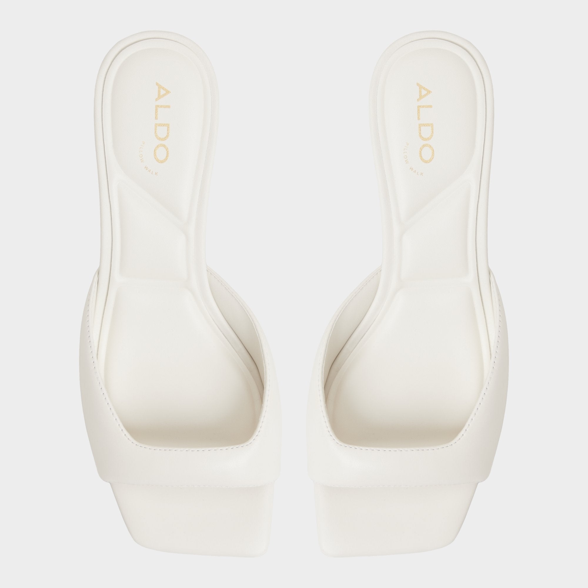 Aldo Aneky in White Bone - Heeled mule, Block heel