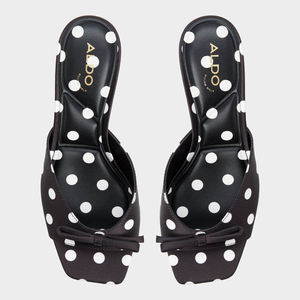 Aldo Belerose in Black White - Heeled mule, Stiletto heel