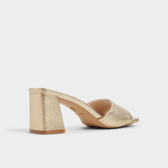 Aldo Tisha Gold Women's Heeled mules - Heeled mule, Block heel