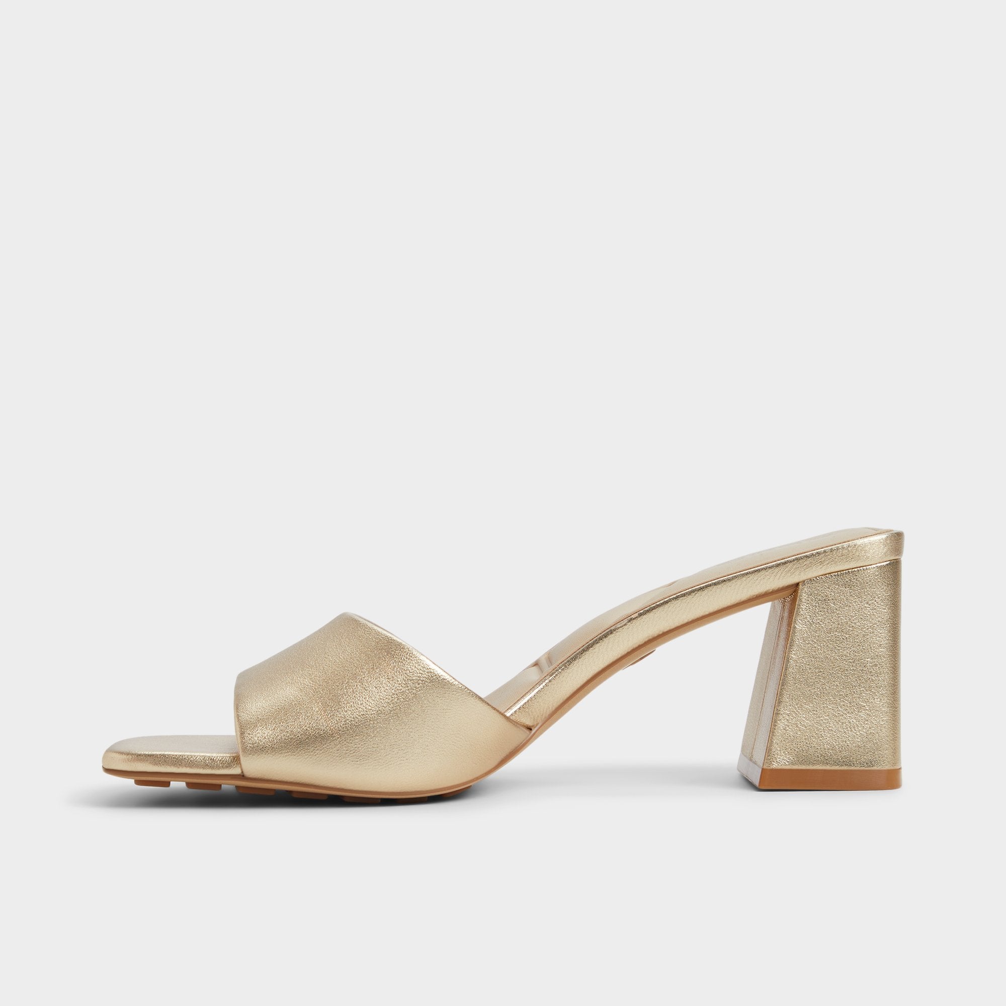Aldo Tisha Gold Women's Heeled mules - Heeled mule, Block heel