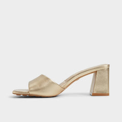 Aldo Tisha Gold Women's Heeled mules - Heeled mule, Block heel