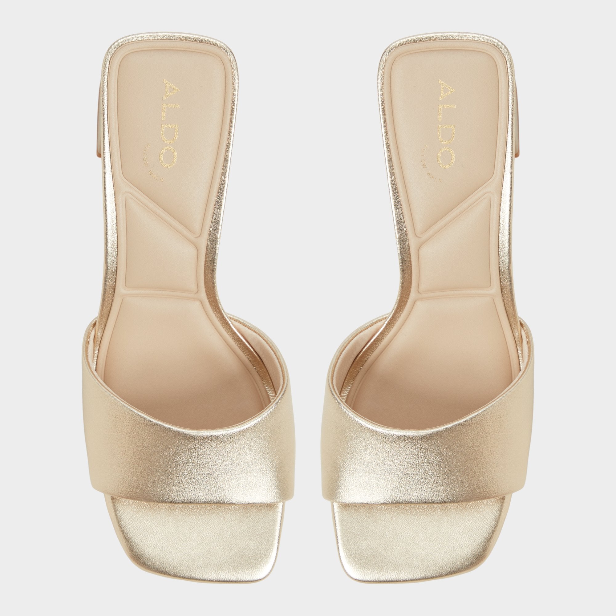 Aldo Tisha Gold Women's Heeled mules - Heeled mule, Block heel