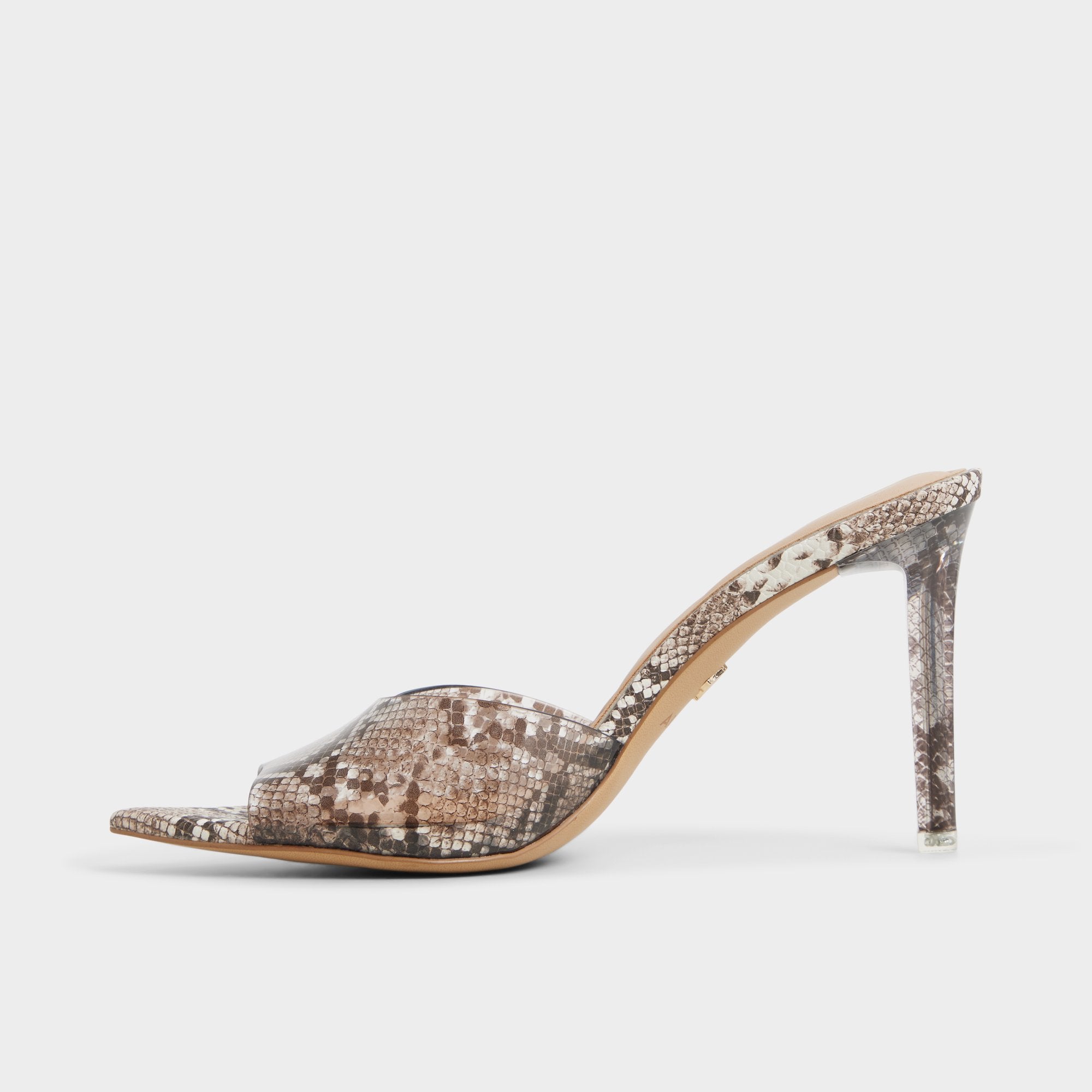 Aldo Anitabrilden Other Grey Women's Mule slides - Heeled mule, Stiletto heel