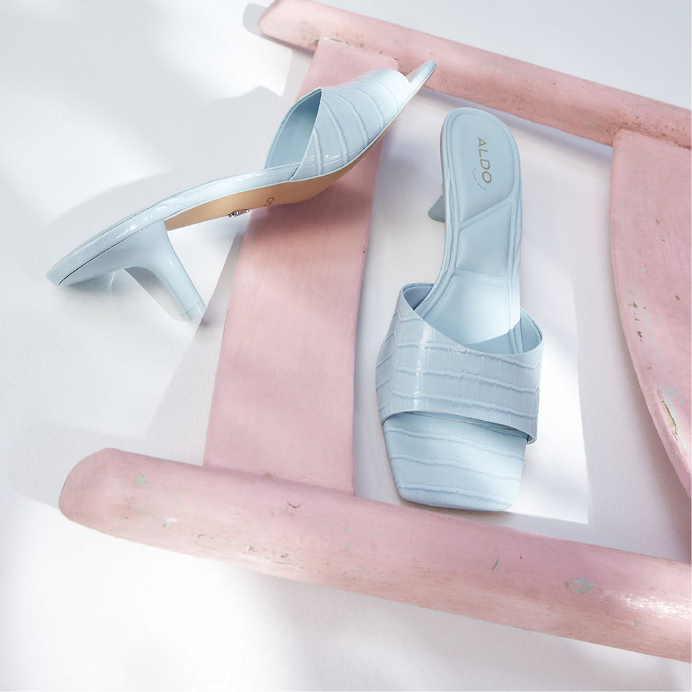 Aldo Enchanting Pastel Blue Women's Heeled mules - Heeled mule, Kitten heel