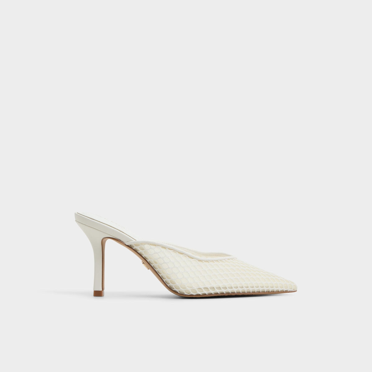 Aldo Gamilia Open White Textile Mesh Women's Kitten heels - Heeled mule, Kitten heel