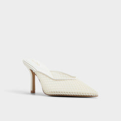 Aldo Gamilia Open White Textile Mesh Women's Kitten heels - Heeled mule, Kitten heel