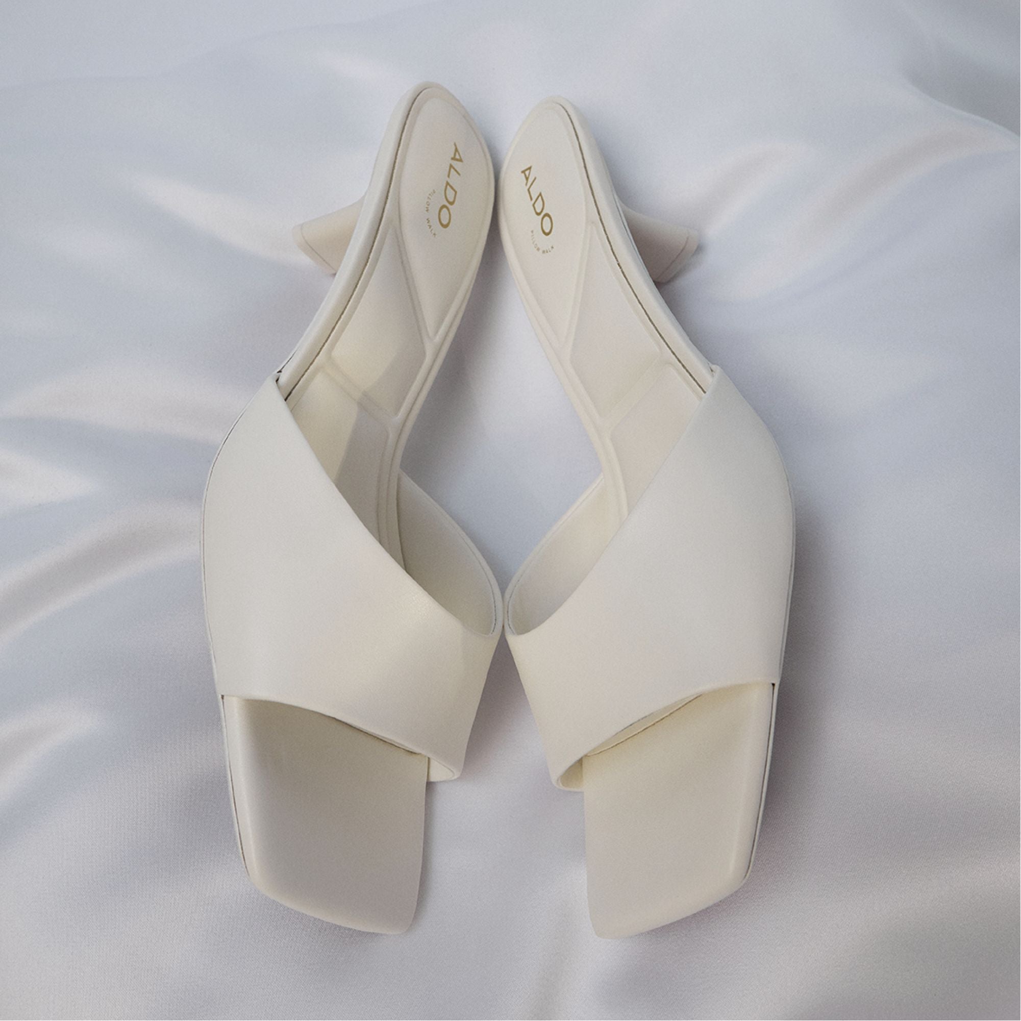 Aldo Enchanting White Women's Heeled mules - Heeled mule, Kitten heel