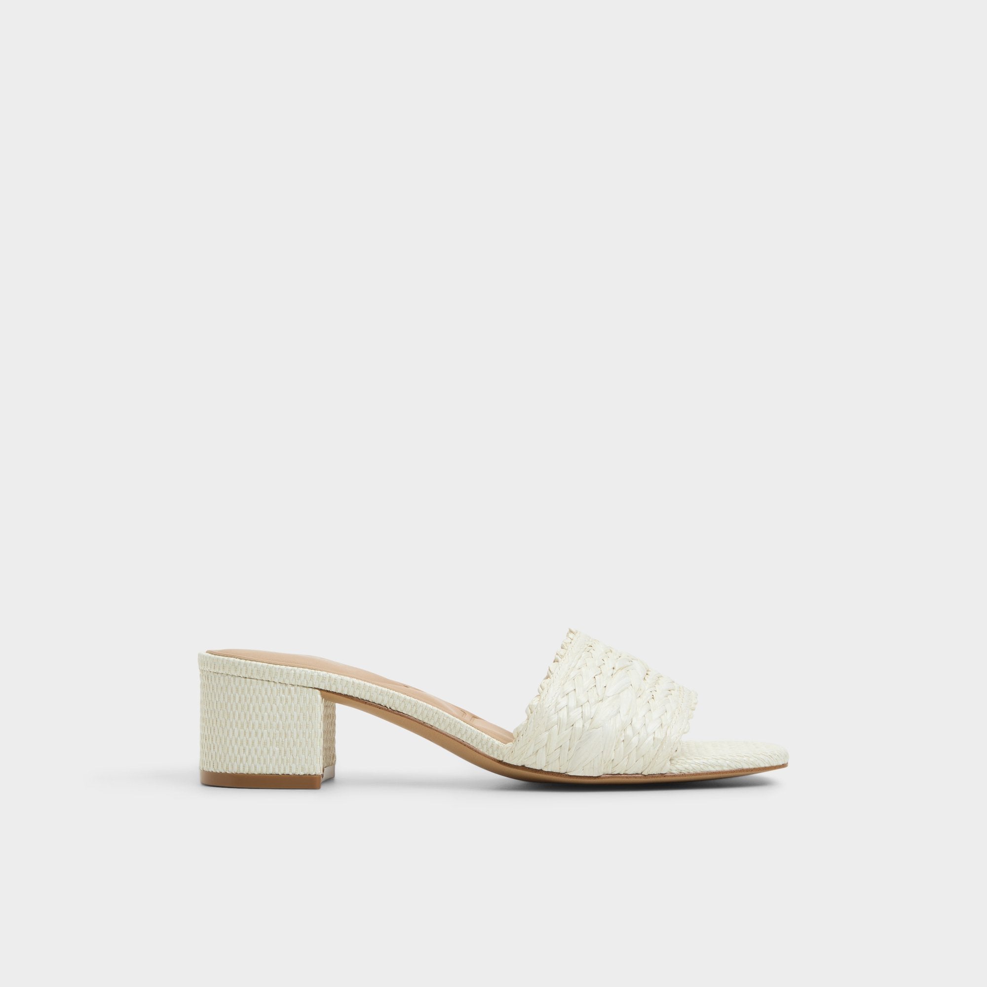 Aldo Claudina White/Bone Women's Block heels - Heeled mule, Block heel