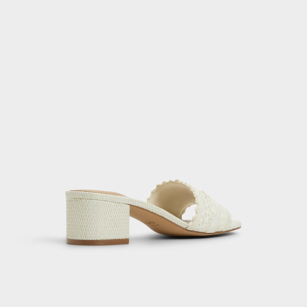 Aldo Claudina White/Bone Women's Block heels - Heeled mule, Block heel