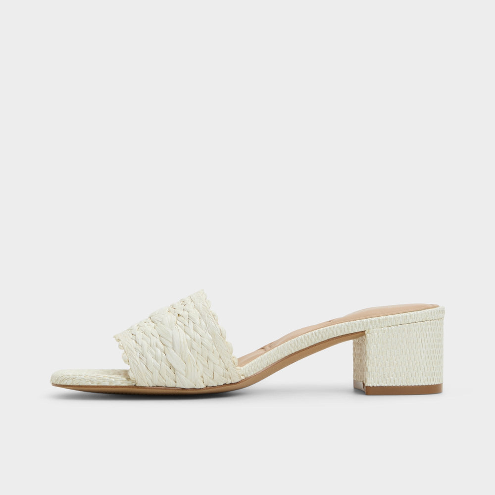 Aldo Claudina White/Bone Women's Block heels - Heeled mule, Block heel
