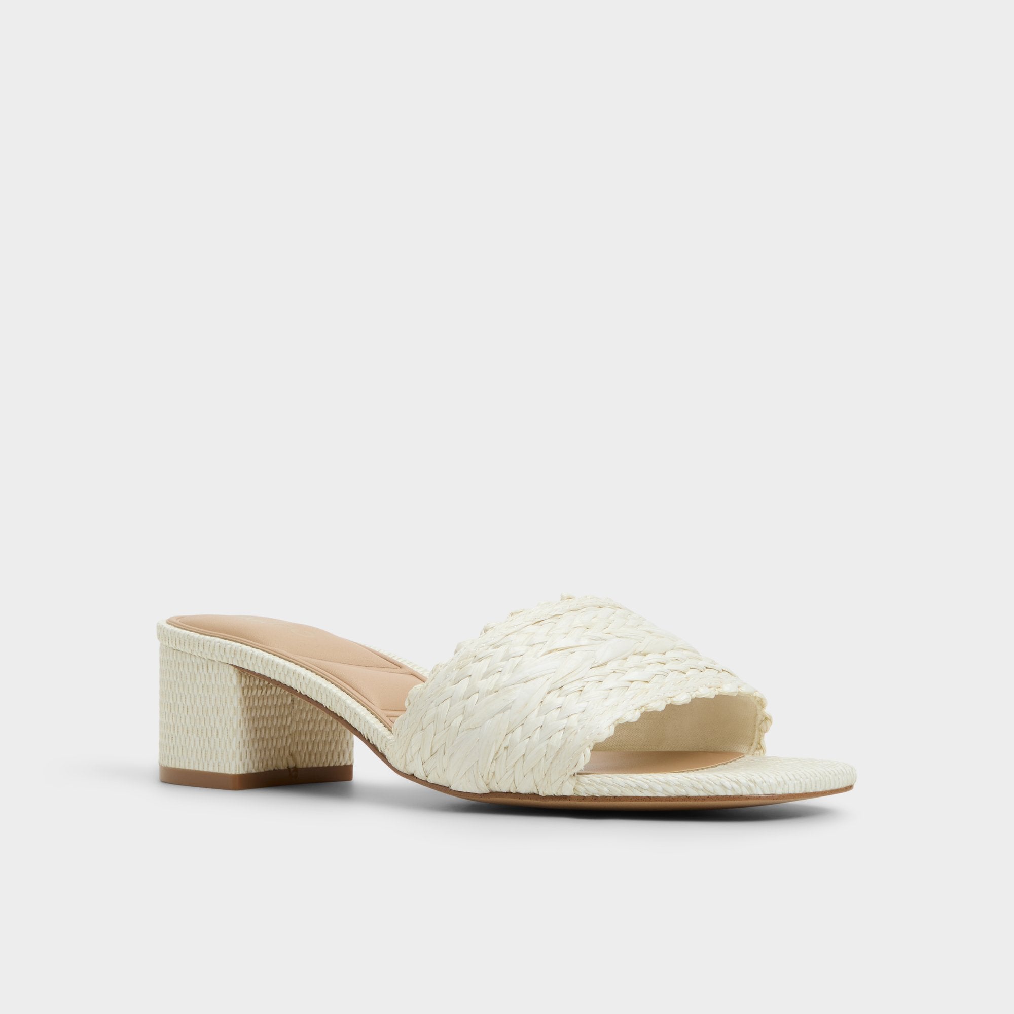 Aldo Claudina White/Bone Women's Block heels - Heeled mule, Block heel