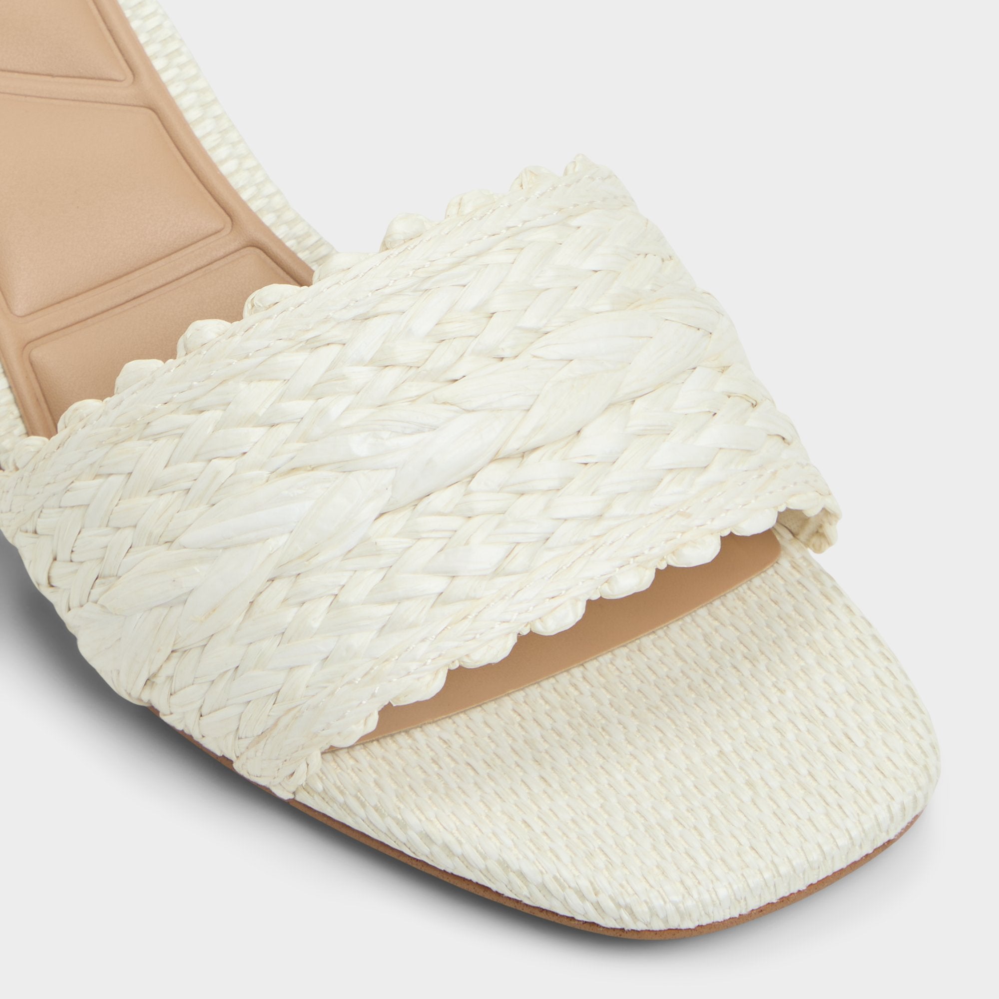Aldo Claudina White/Bone Women's Block heels - Heeled mule, Block heel