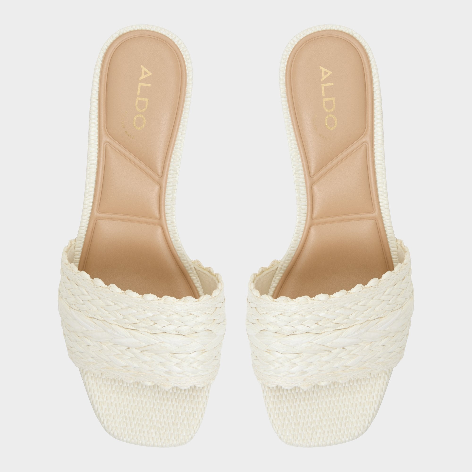 Aldo Claudina White/Bone Women's Block heels - Heeled mule, Block heel