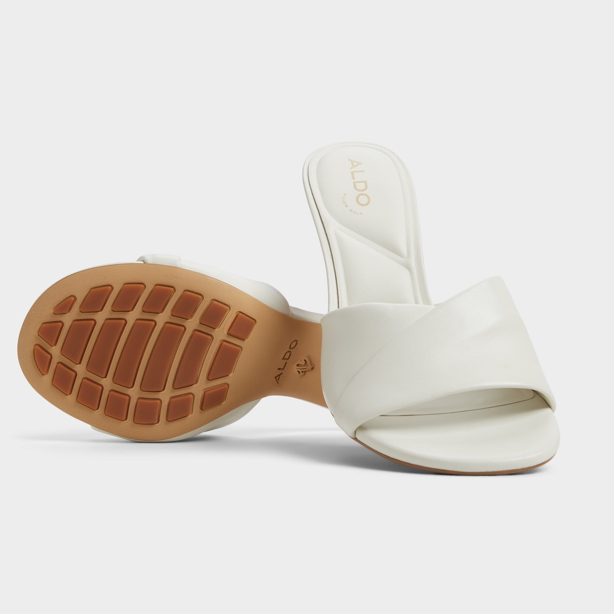 Aldo Lyhanna White/Bone Women's Heeled mules - Heeled mule, Stiletto heel