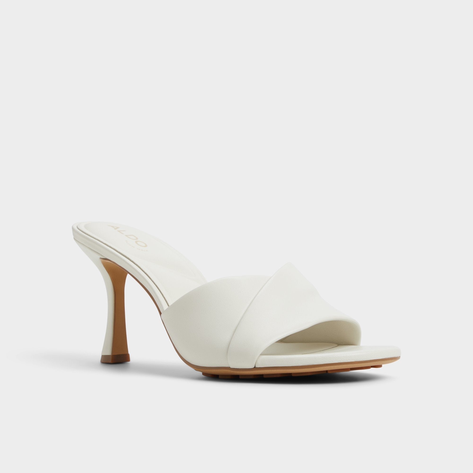 Aldo Lyhanna White/Bone Women's Heeled mules - Heeled mule, Stiletto heel