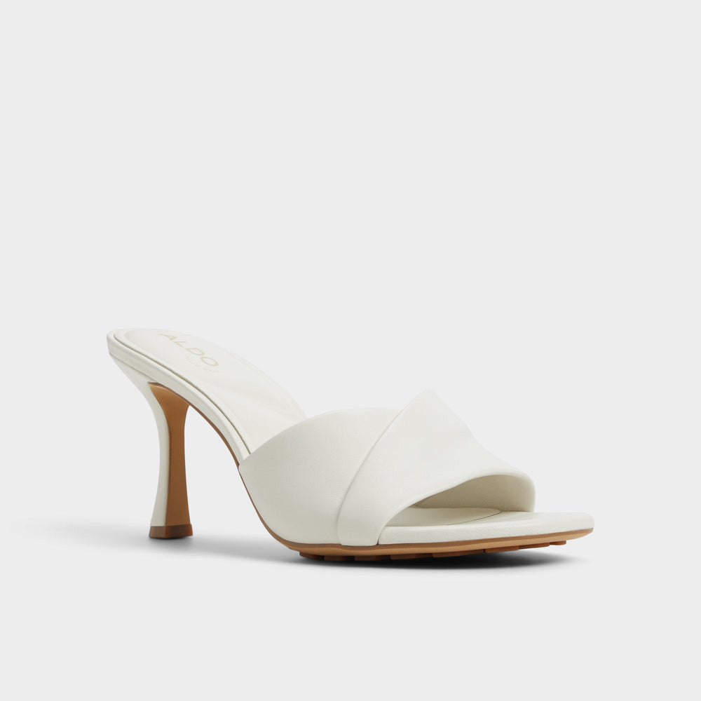 Aldo Lyhanna White/Bone Women's Heeled mules - Heeled mule, Stiletto heel