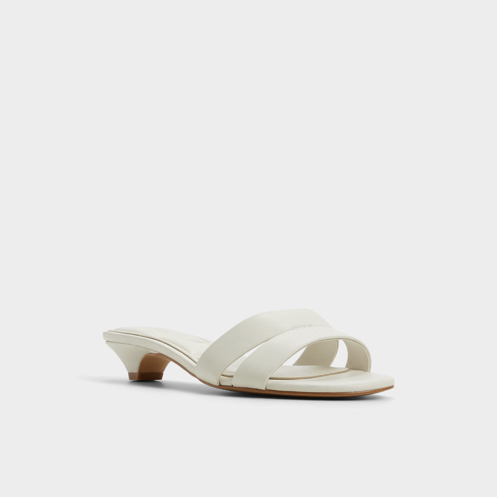 Aldo Scarletta White/Bone Women's Mule slides - Heeled mule, Kitten heel