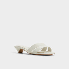 Aldo Scarletta White/Bone Women's Mule slides - Heeled mule, Kitten heel