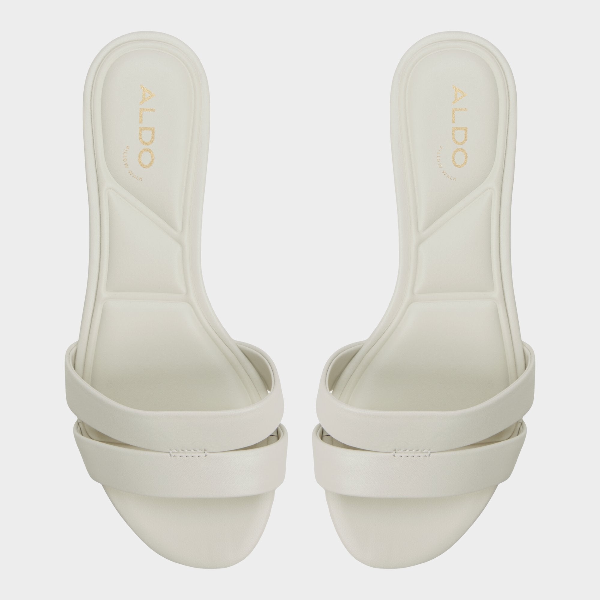 Aldo Scarletta White/Bone Women's Mule slides - Heeled mule, Kitten heel