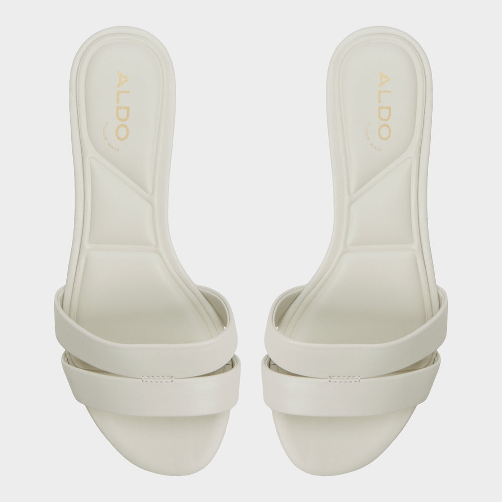 Aldo Scarletta White/Bone Women's Mule slides - Heeled mule, Kitten heel