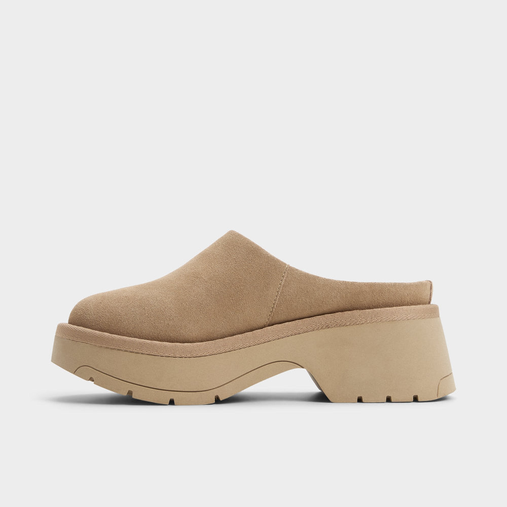 Aldo Academia Beige Women's Cold Weather Shoes - Heeled mule, Lug sole