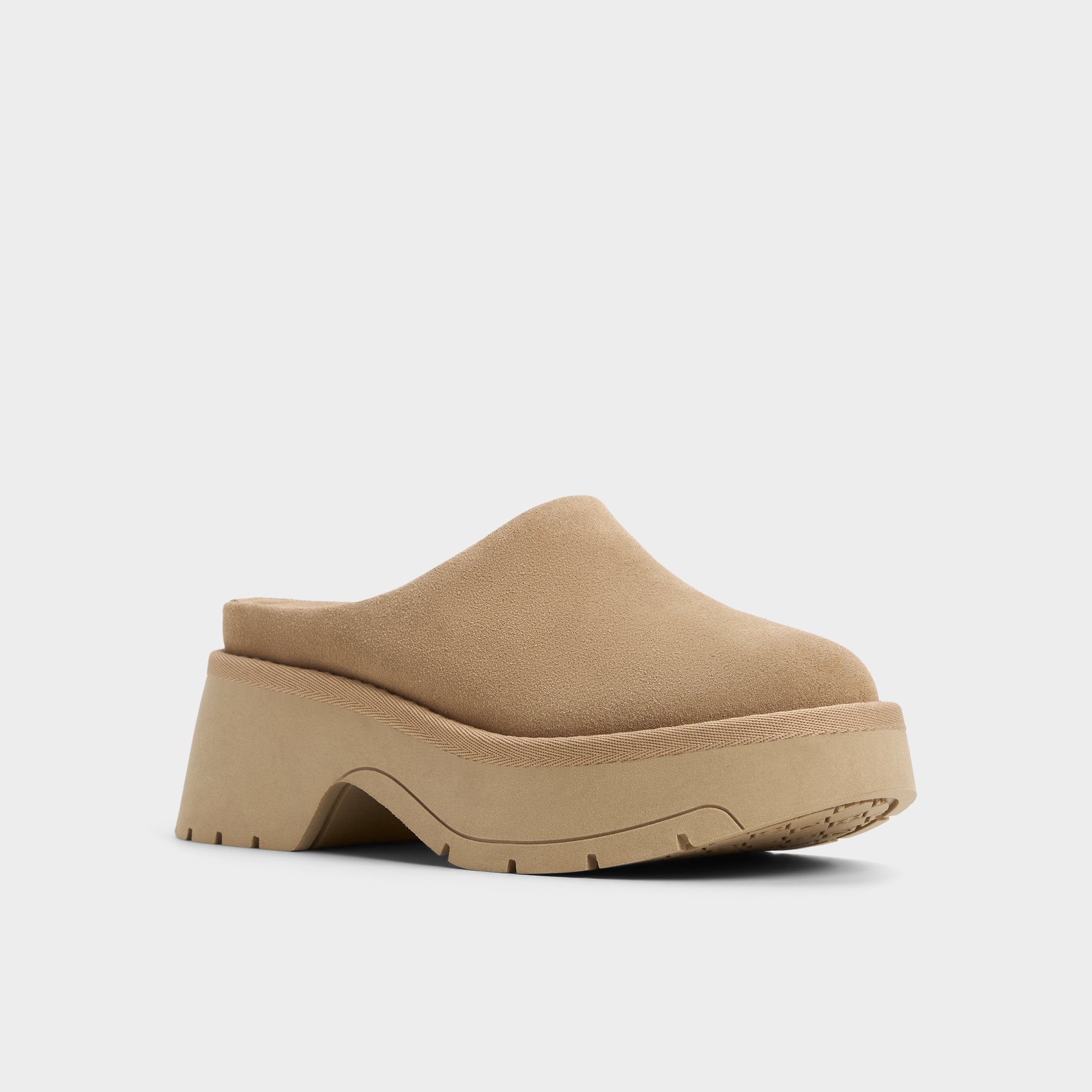 Aldo Academia Beige Women's Cold Weather Shoes - Heeled mule, Lug sole