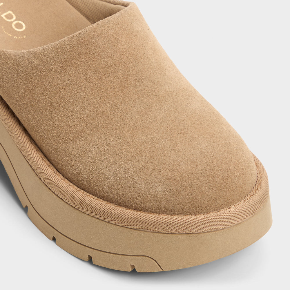 Aldo Academia Beige Women's Cold Weather Shoes - Heeled mule, Lug sole