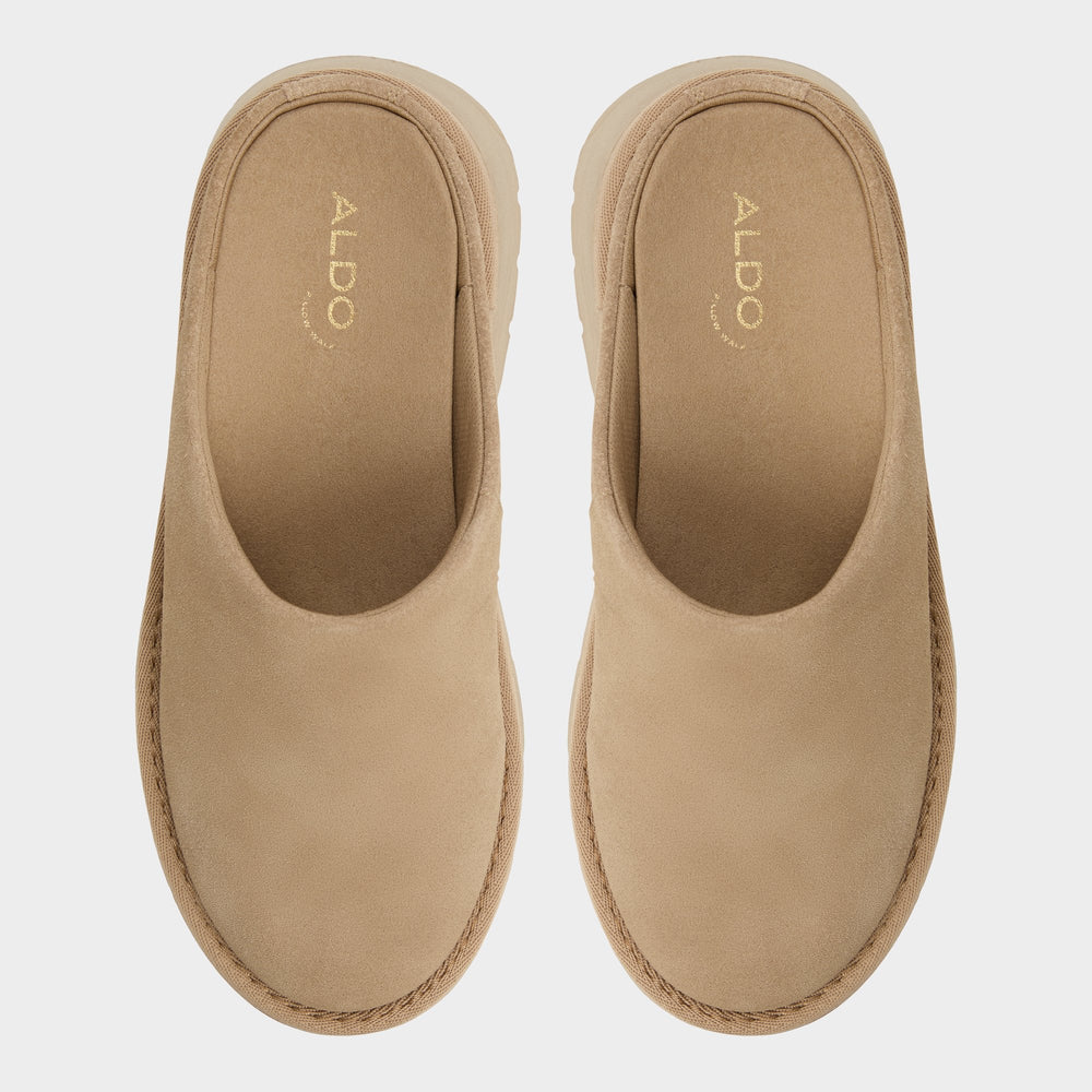 Aldo Academia Beige Women's Cold Weather Shoes - Heeled mule, Lug sole