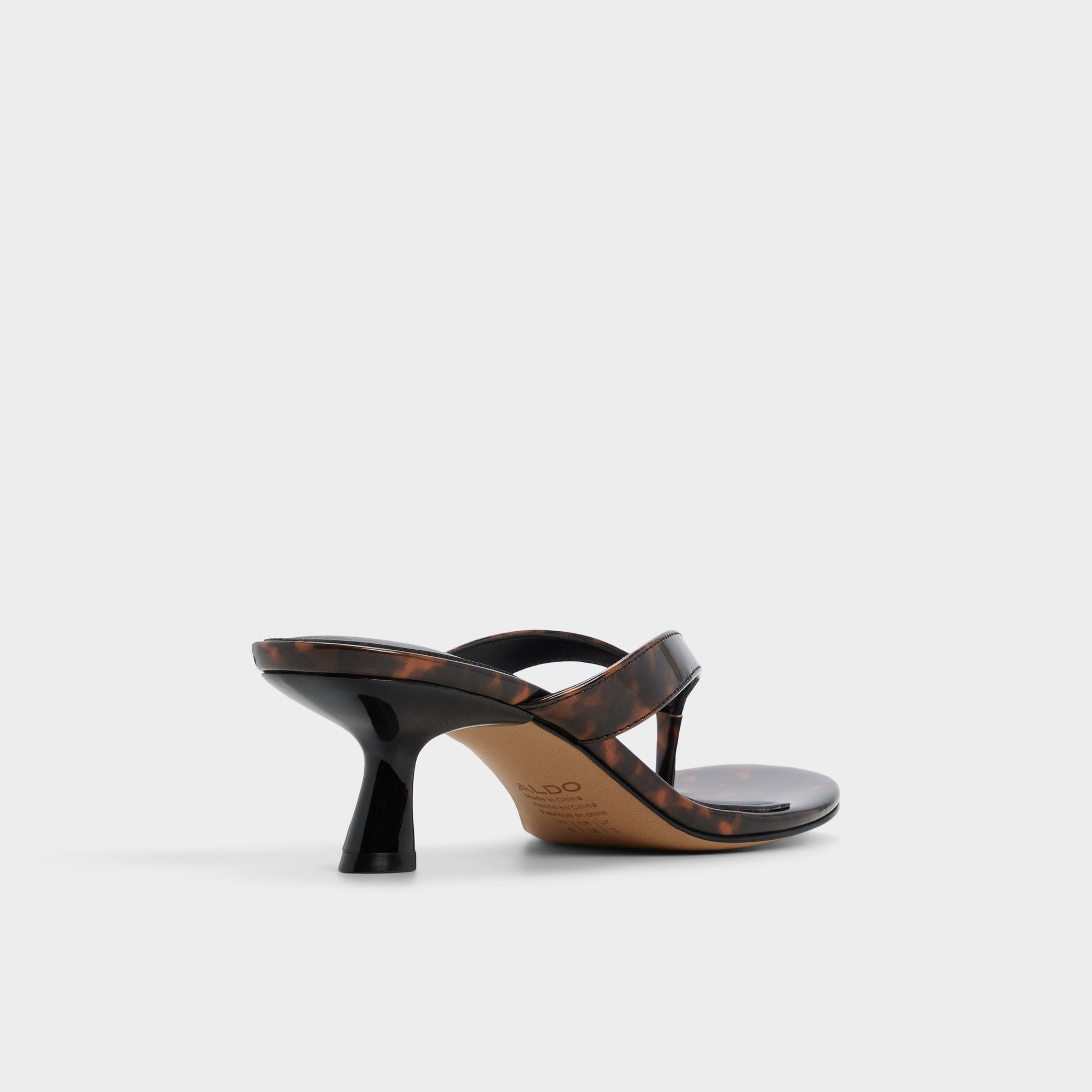 Aldo Jump in Open Brown - Heeled flip flop, Kitten heel