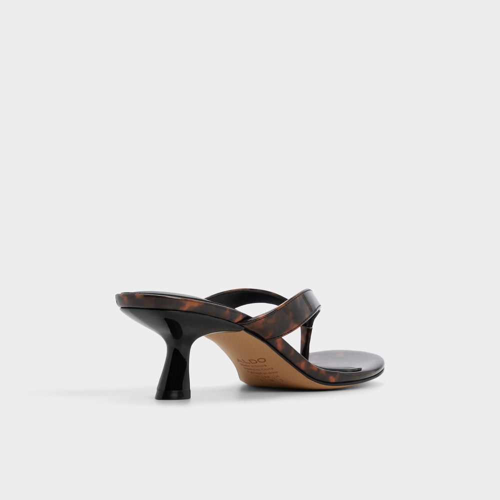 Aldo Jump in Open Brown - Heeled flip flop, Kitten heel