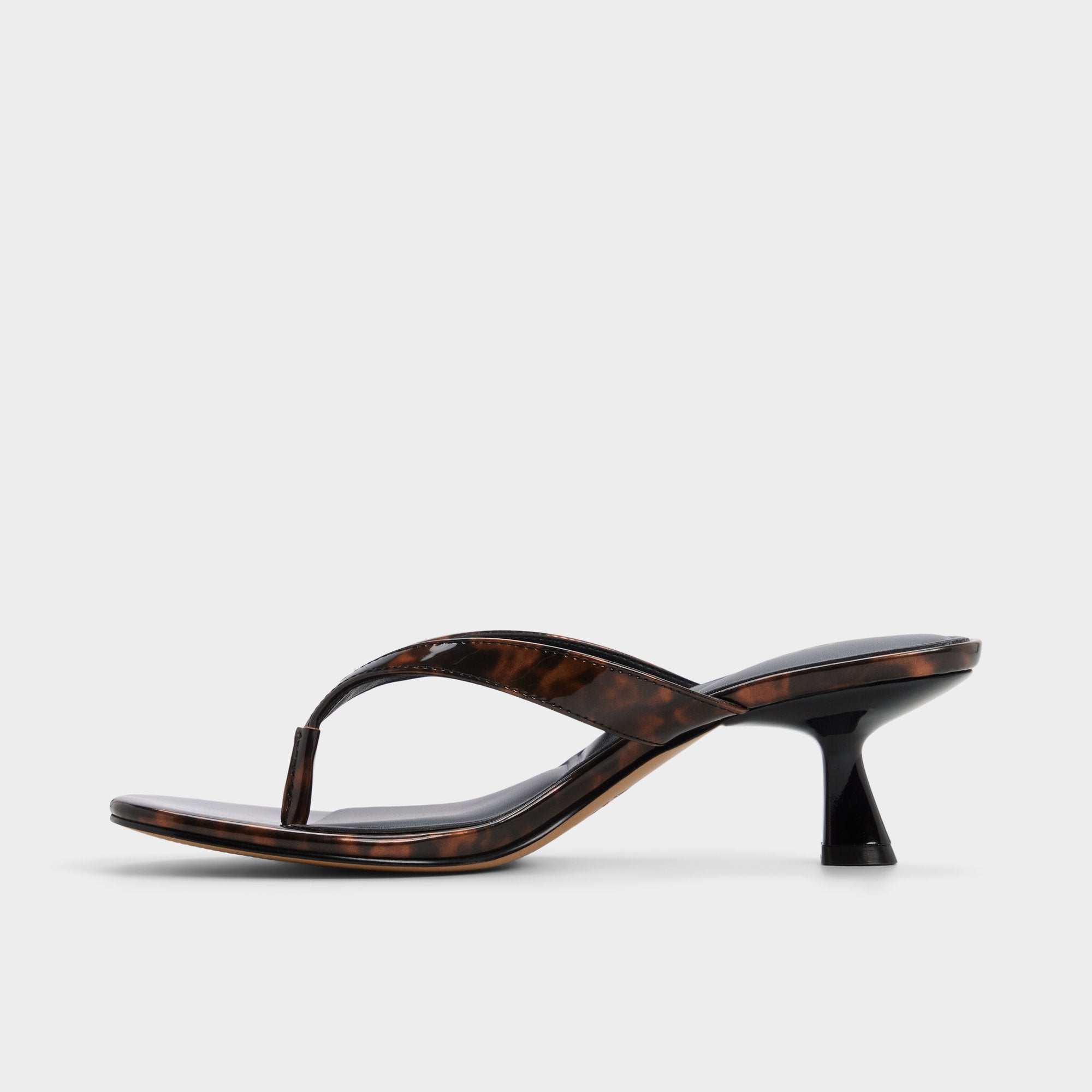 Aldo Jump in Open Brown - Heeled flip flop, Kitten heel