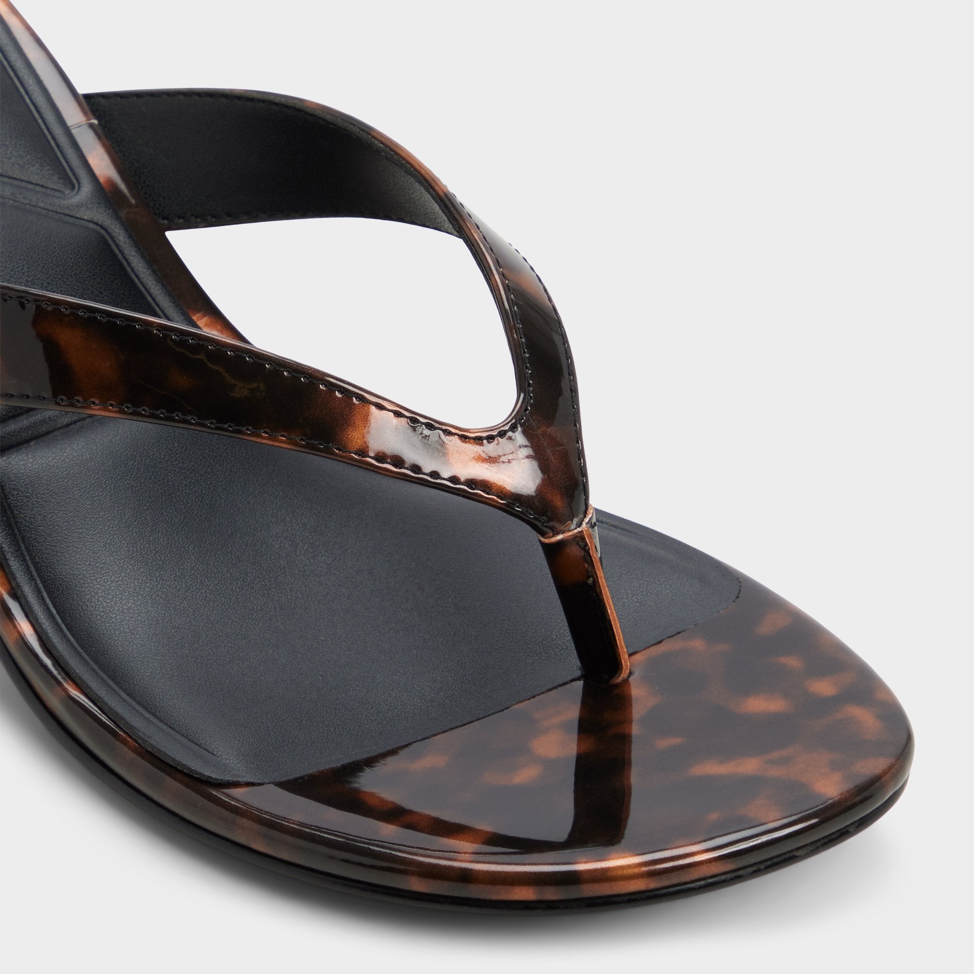 Aldo Jump in Open Brown - Heeled flip flop, Kitten heel