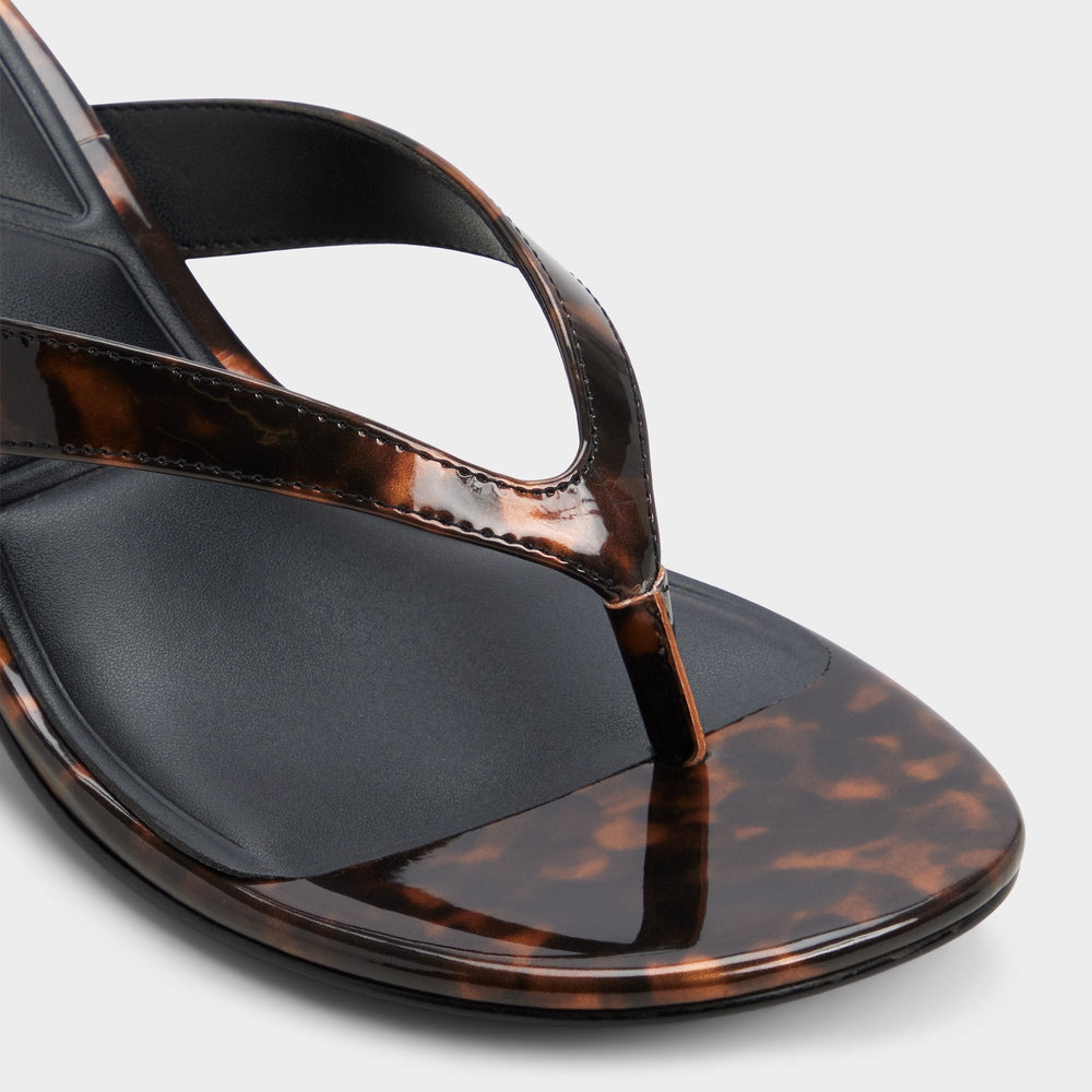 Aldo Jump in Open Brown - Heeled flip flop, Kitten heel